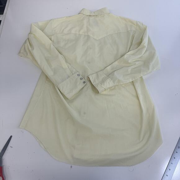 VINTAGE HBarC Ranchwear Shirt Mens 16.5 34 Western Pearl Snap Made USA 70s - Picture 10 of 12